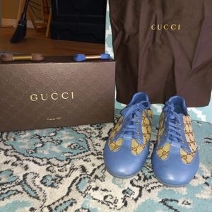 Authentic GUCCI Canvas and Leather low top Sneakers